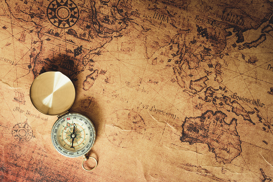 Old Map with compass