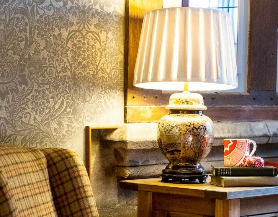 Lamp by chair