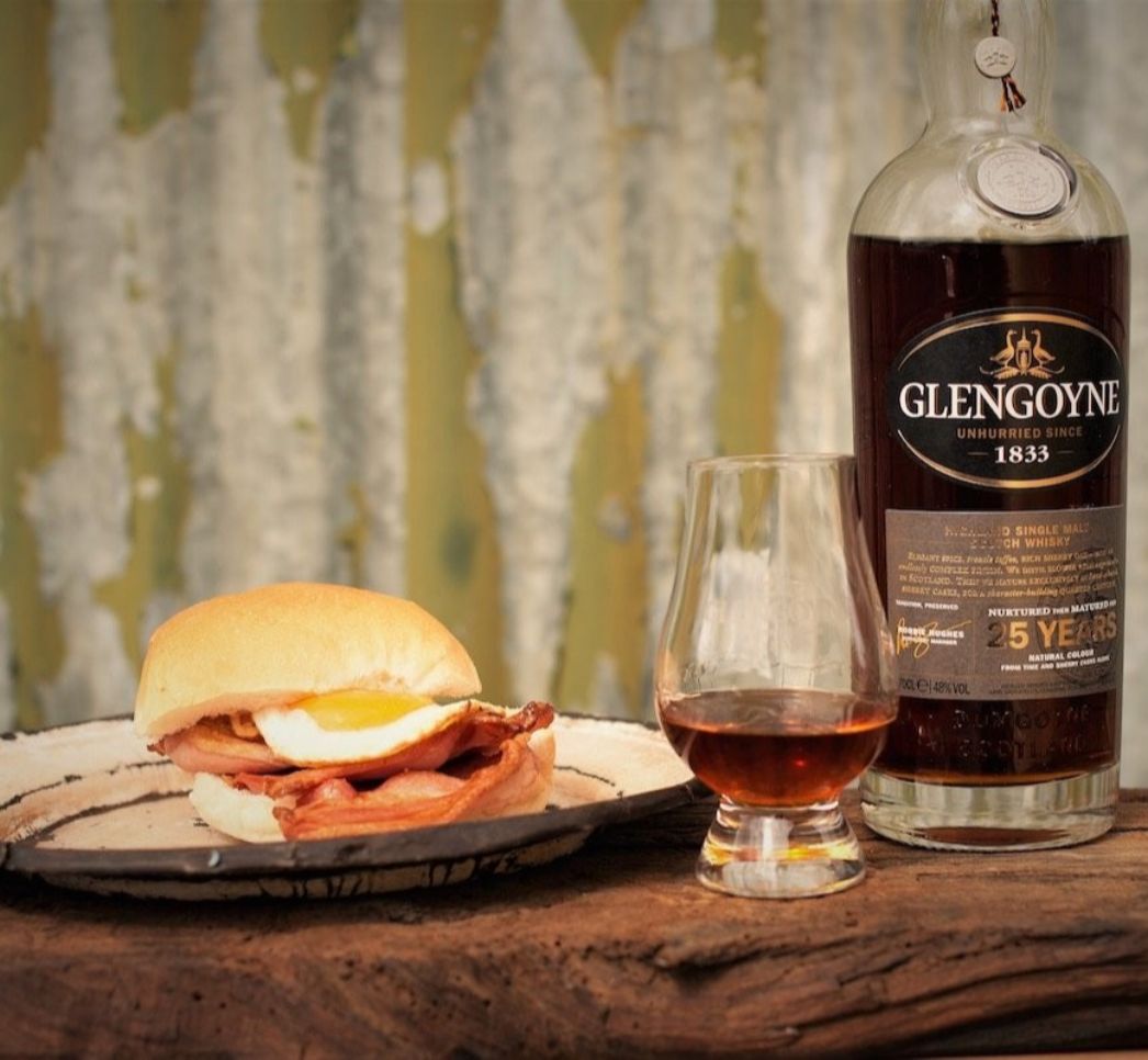 Glengoyne and Bacon Roll