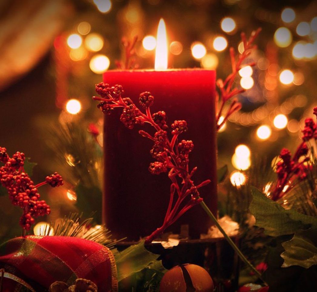 Red festive candle